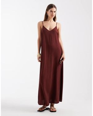 Vero Moda Linen Touch Cami Maxi Dress - Red