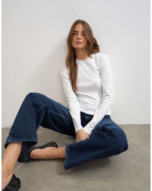 TOPSHOP Long Sleeve Everyday Tee - Blue