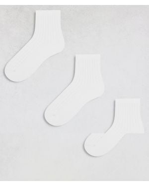 Weekday Pack De 3 Pares De Calcetines Blancos De Canalé Bella De