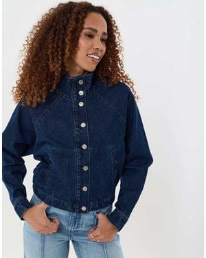 Threadbare Denim Bomber Jacket - Blue