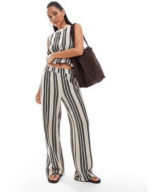 Object Open Knit Wide Leg Trouser Co-ord - White