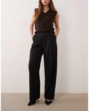ARKET Stretch Wool Tailored Straight Leg Trousers - Black