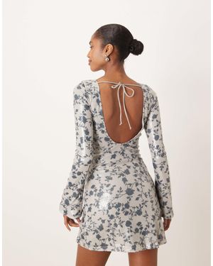 Motel Kimberley Long Sleeve Mini Dress - White