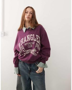 Wrangler Oversized Printed Sweatshirt - Purple