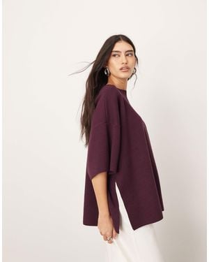ARRANGE – hochwertiges oversize-t-shirt aus strick - Rot