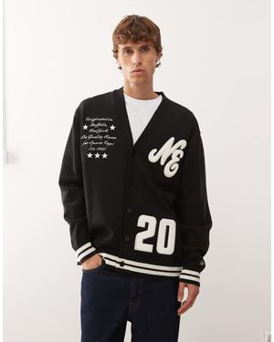 KTZ Cárdigan Extragrande Con Detalle Bordado De Punto De - Negro