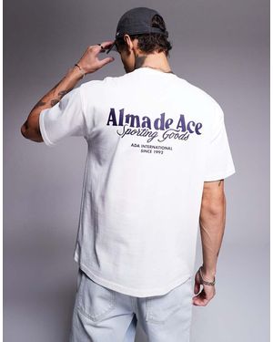 Alma de Ace T-Shirt Bianca Con Stampa Del Logo Sulla Schiena - Bianco