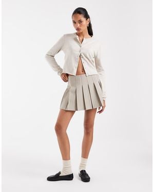 ASOS Geplooide Minirok - Naturel