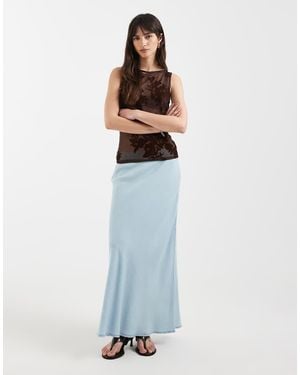 ONLY Chambray Denim Maxi Skirt - Blue