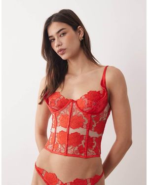 For Love & Lemons Corpiño Love Is A Rose De (Parte De Un Conjunto) - Rojo