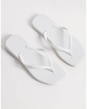 Havaianas Slim Square Toe Flip Flops - White