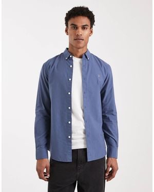 Farah – brewer – langärmliges hemd - Blau