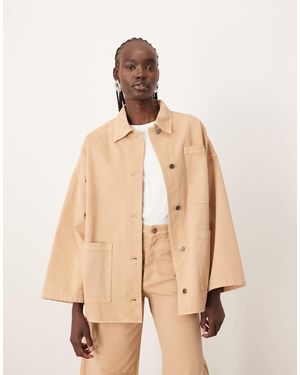 ARRANGE Oversized Mansy Denim Shacket - Natural