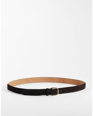 Mango 100% Suede Belt - White