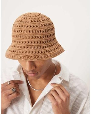 ASOS Gebreide Bucket Hat - Bruin