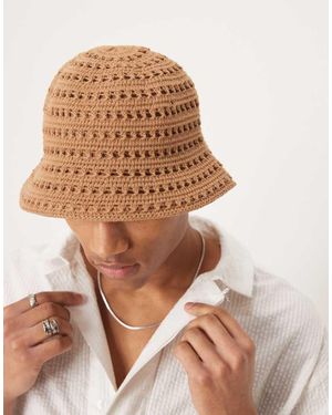 ASOS Knitted Bucket Hat - Brown