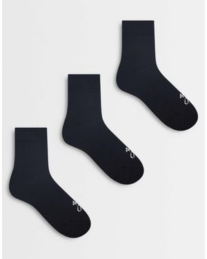 4505 3 Pack Quarter Length Sock With Arch Support - Blue