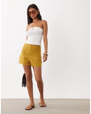 ASOS Tailored Corset Waist Shorts - White