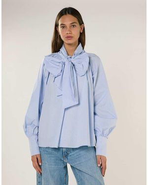 Glamorous Raglan Volume Sleeve Blouse - Blue