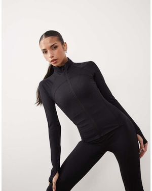 Gina Tricot Mix And Match Zip Up Yoga Jacket - Black