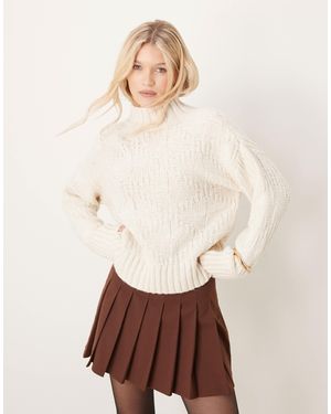 Mango – zopfstrickpullover - Weiß