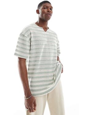 ASOS Oversized T-shirt With Notch Neck - Grey
