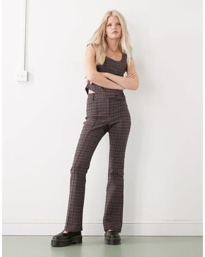 Collusion High Rise Flare Pants - White