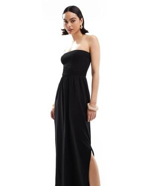 Threadbare – trägerloses midikleid - Schwarz