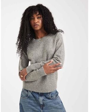 Vero Moda Maglione Lavorato Con Scollo Rotondo Foglia Mélange - Grigio