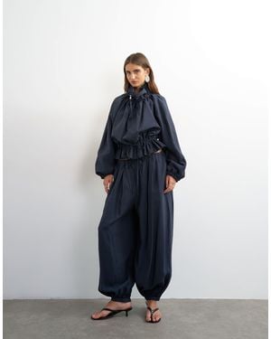 TOPSHOP Veste d'ensemble à col cheminée et liens à la taille - Bleu