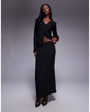 ASOS Sheer Crinkle Co-ord Maxi Skirt - Blue