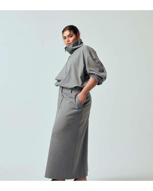 ASOS Curve Tailored Pencil Maxi Skirt - Grey