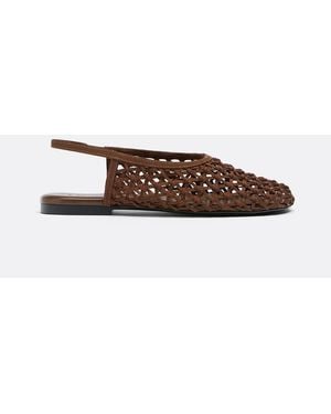 Stradivarius Open-back Mesh Babouches - Brown