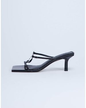 TOPSHOP Alice Hardware Square Toe Heeled Mule - White