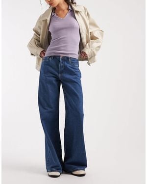 Vero Moda Remy Mid Rise Wide Leg Jeans - Blue