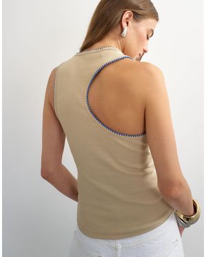 TOPSHOP Asymmetric Racer Back Vest - Green