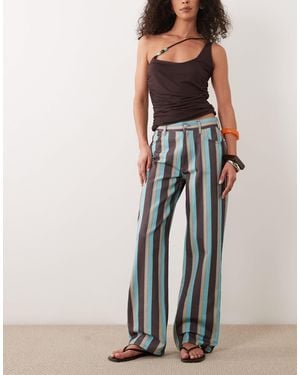 ASOS Striped Dad Jeans - Blue