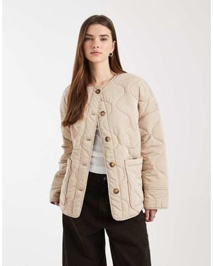Object Onion Quilted Front Pocket Bomber Jacket - Natural