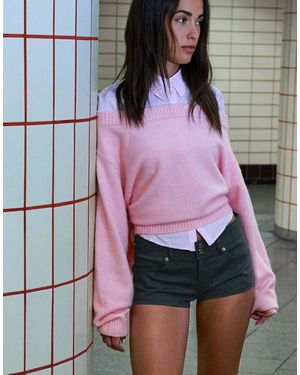 Bershka Mini Tailored Shorts - Pink