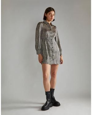 Glamorous Long Sleeve Shirt Dress - Grey