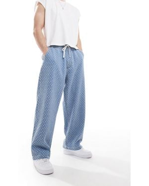 Pull&Bear Stitch Detail Jeans - Blue