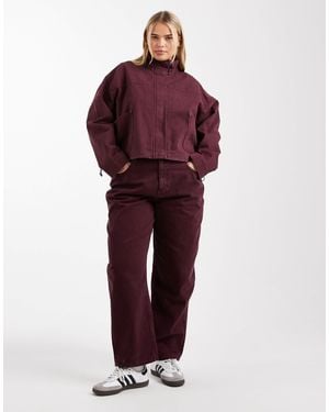 ASOS Asos Design Curve Slim Barrel Jeans - Red