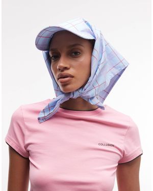 Collusion Foulard à carreaux avec visière - Rose
