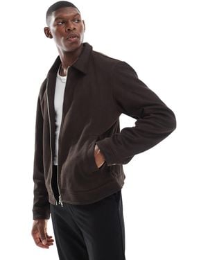 ASOS Suedette Harrington Jacket - Black
