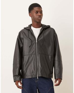 ASOS Oversized Zip Through Hooded Jacket - Grey