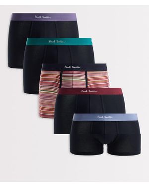 Paul Smith Set Van 5 Boxershorts Met Signature-Strepen - Blauw