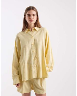 JJXX Co Ord Linen Blend Shirt - Metallic