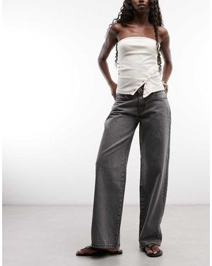 Daisy Street Vaqueros De Talle Bajo Y Corte Boyfriend - Gris