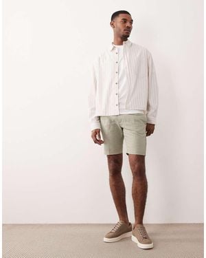 ASOS Tailored Linen Rich Slim Shorts - Natural