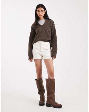 ASOS Denim Comfort Mom Short - Gray